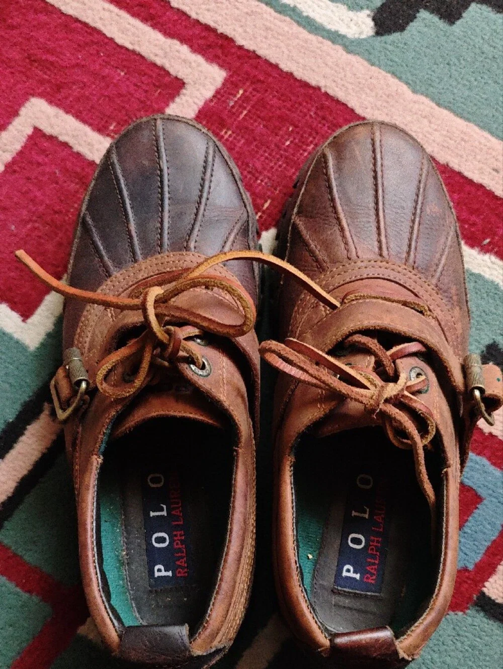 Polo by Ralph Lauren Brown Leather Duck-Style Boat Shoes
